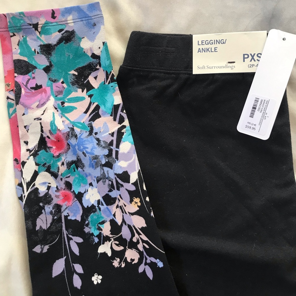 NWT Petite printed floral flower workout leggings